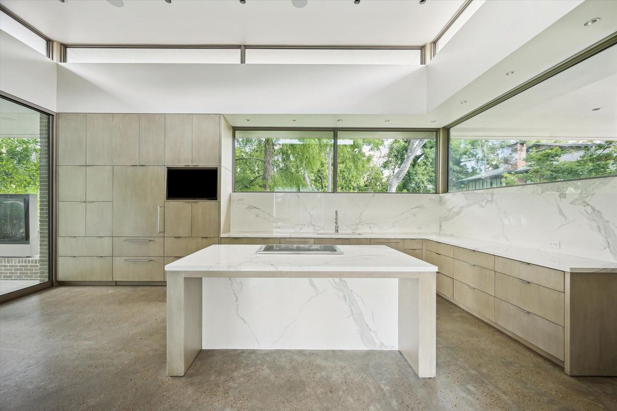 Interior, Kitchen, Marble Walls, Recessed Lighting