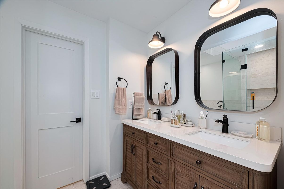 Bathroom, Dual Sink Vanities, Glass Shower, Interior