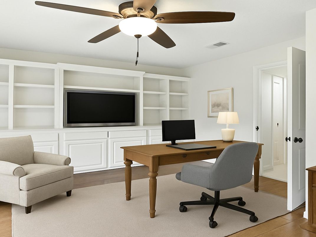 Home Office, Interior, Wood Texture Flooring