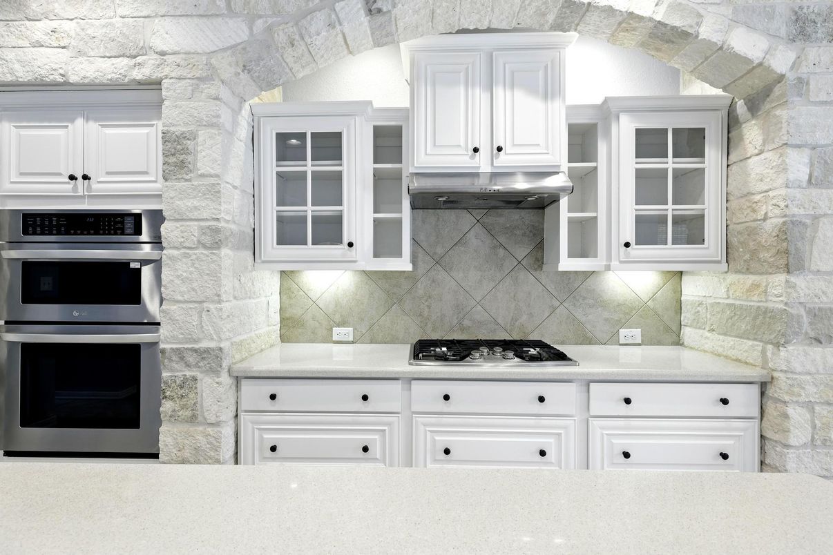 Interior, Kitchen, Stainless Steel Appliances, Stone Walls