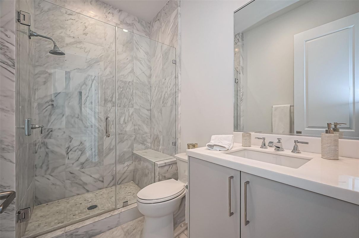 Bathroom, Glass Shower, Interior, Marble, Marble Walls