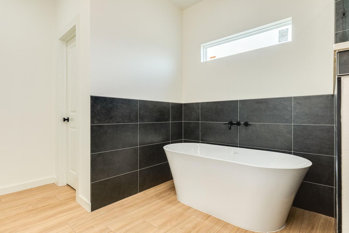 Bathroom, Free Standing Baths, Interior, Wood Texture Flooring