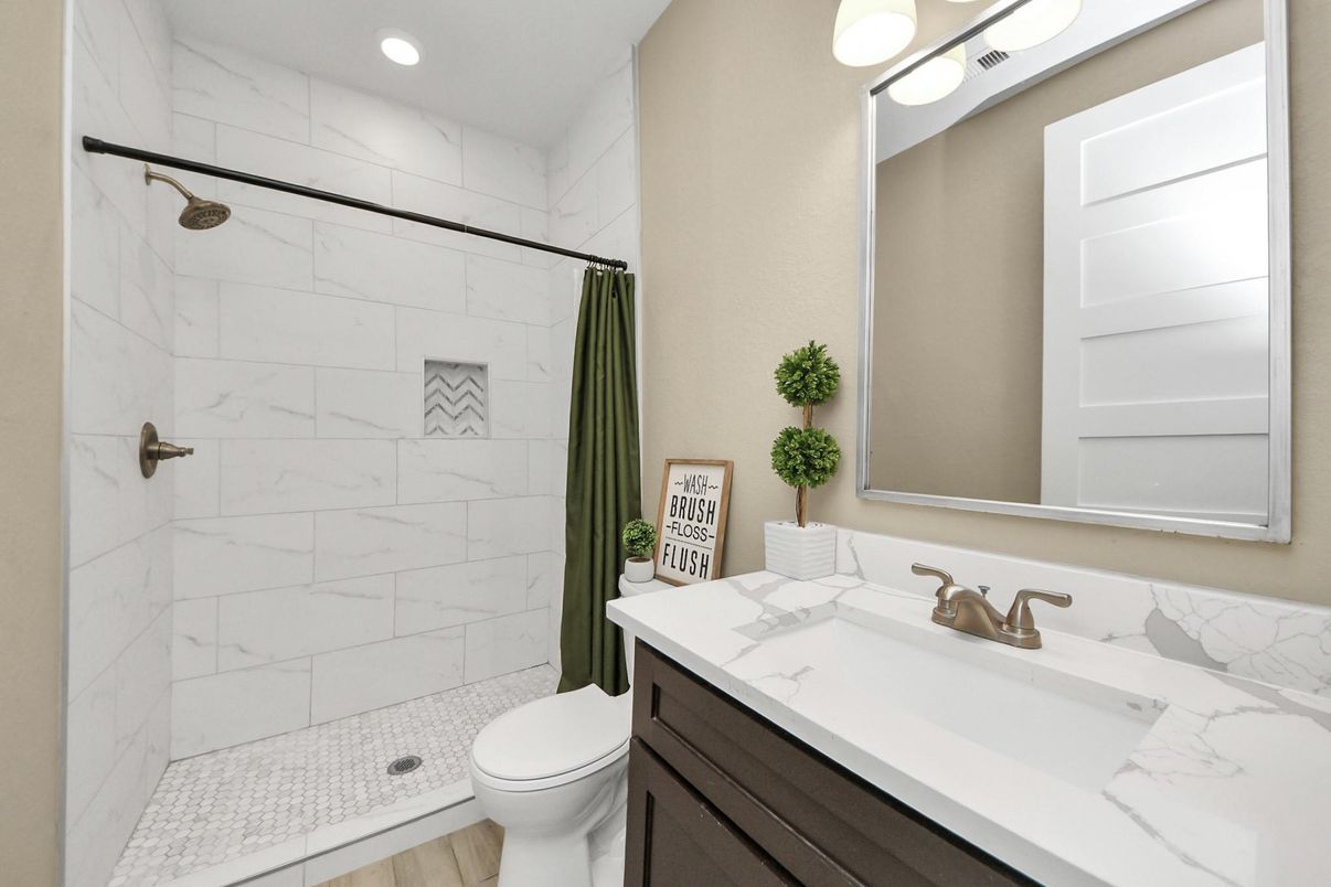 Bathroom, Interior, Marble Walls, Recessed Lighting