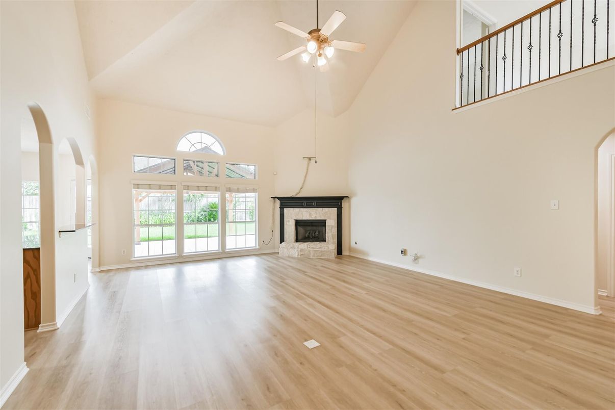 Empty room, Fireplace, Interior, Wood Texture Flooring