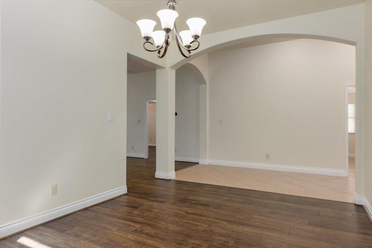 Chandelier, Empty room, Interior, Wood Texture Flooring