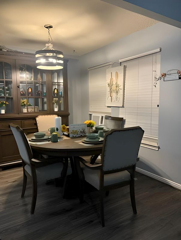 Dining room, Interior, Wood Texture Flooring