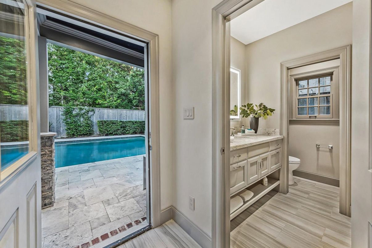 Bathroom, Interior, Pool, Wood Texture Flooring