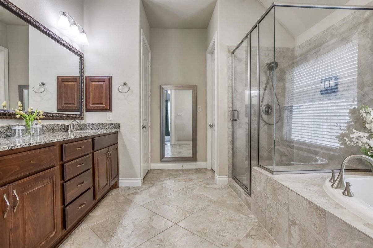 Bathroom, Dual Sink Vanities, Glass Shower, Interior