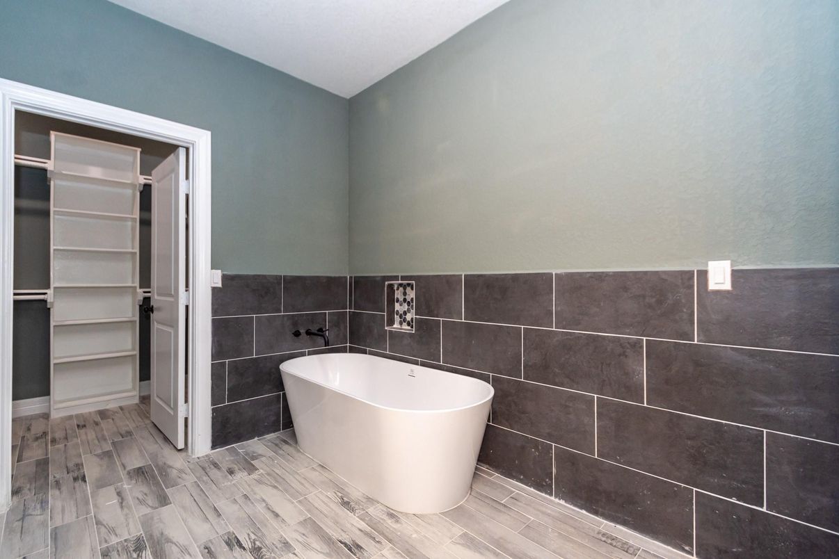 Bathroom, Free Standing Baths, Interior, Wood Texture Flooring