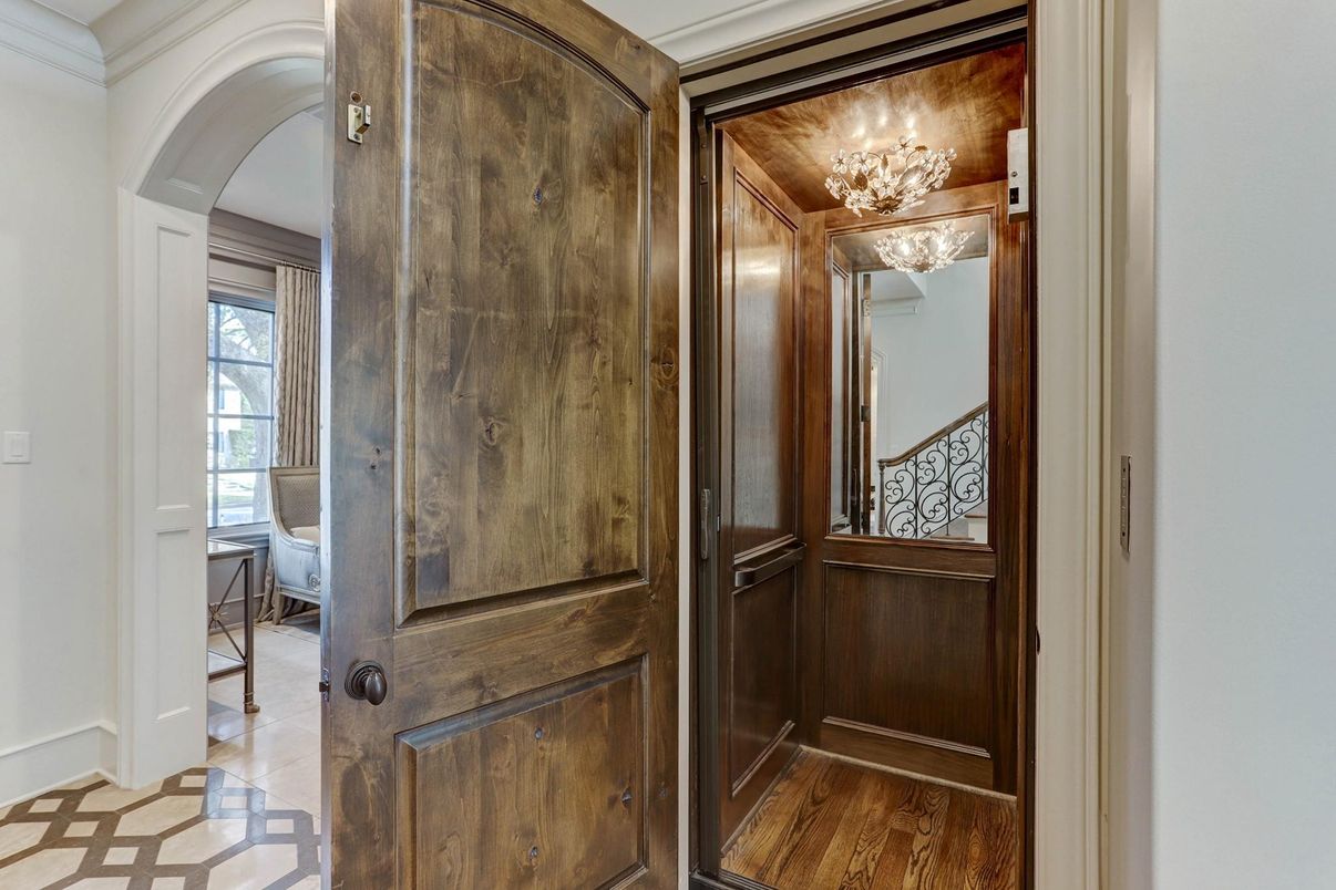 Chandelier, Interior, Wood Texture Flooring, Wooden Walls