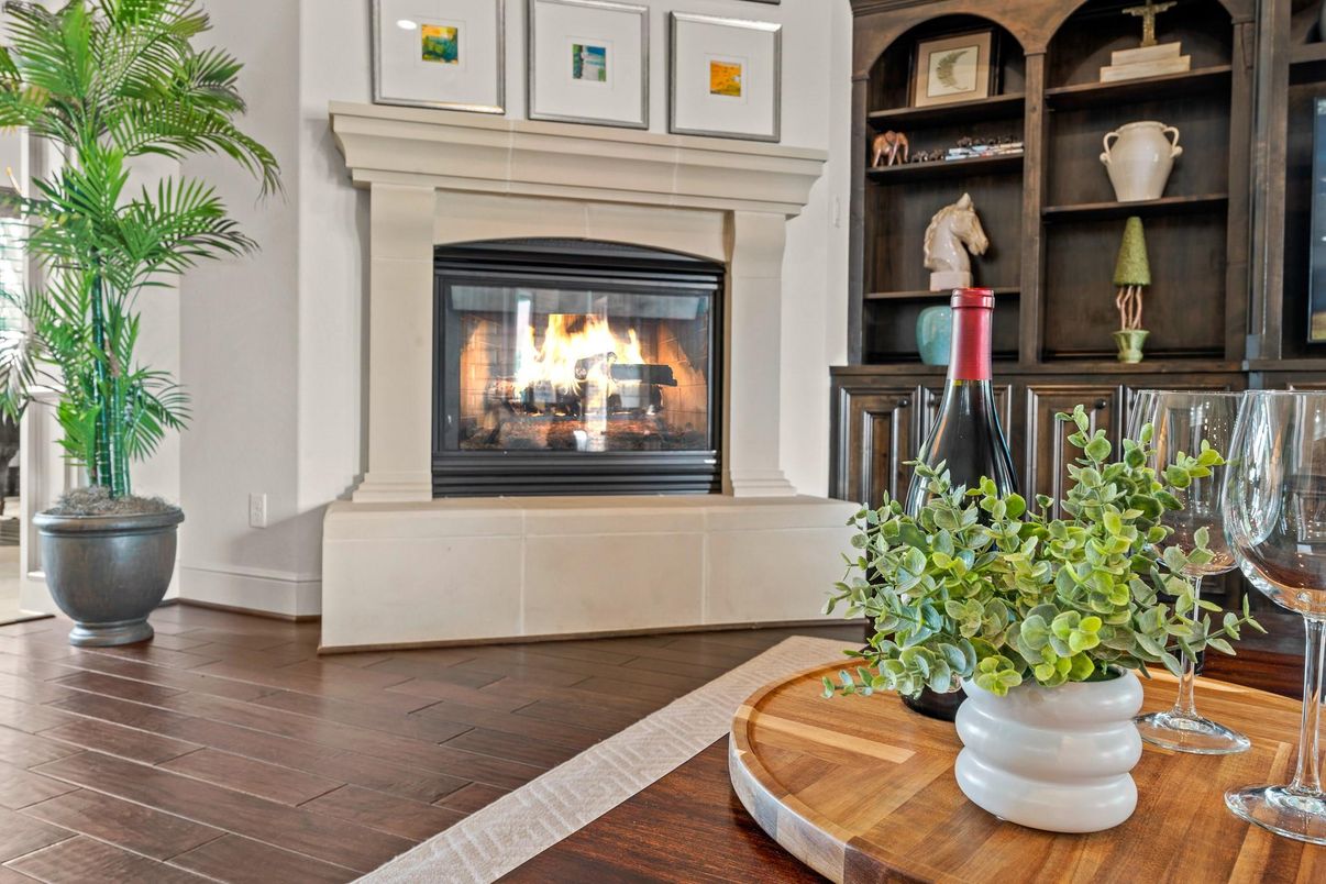 Fireplace, Interior, Wood Texture Flooring