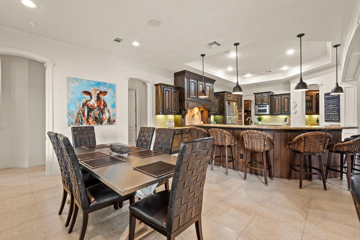Dining room, Interior, Kitchen, Pendant Lights, Recessed Lighting