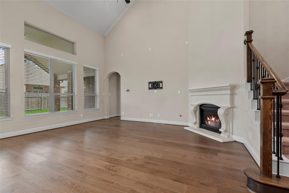 Empty room, Fireplace, Interior, Wood Texture Flooring