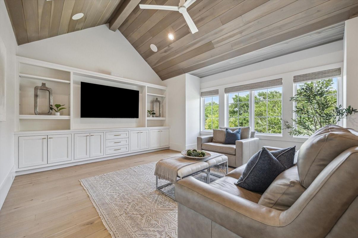 Interior, Living room, Recessed Lighting, Wooden Ceilings, Wood Texture Flooring