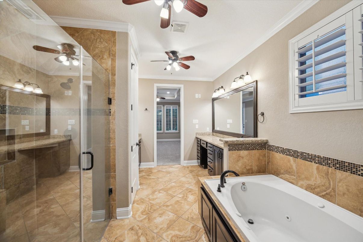 Bathroom, Dual Sink Vanities, Glass Shower, Interior