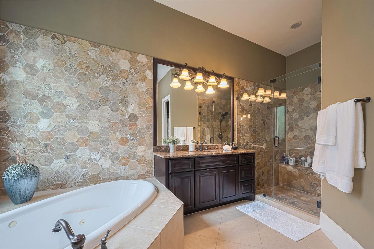 Bathroom, Dual Sink Vanities, Glass Shower, Interior