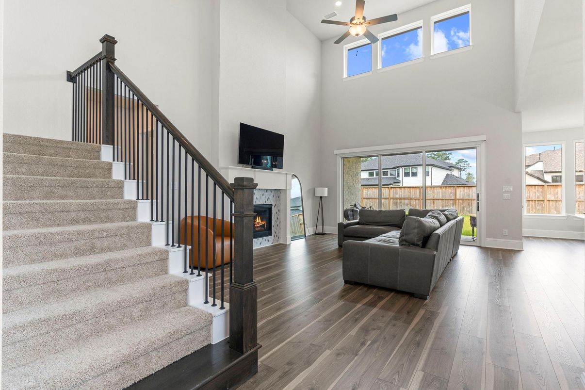 Fireplace, Interior, Living room, Wood Texture Flooring