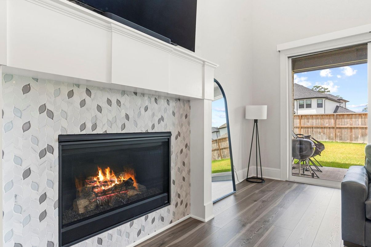 Fireplace, Interior, Wood Texture Flooring