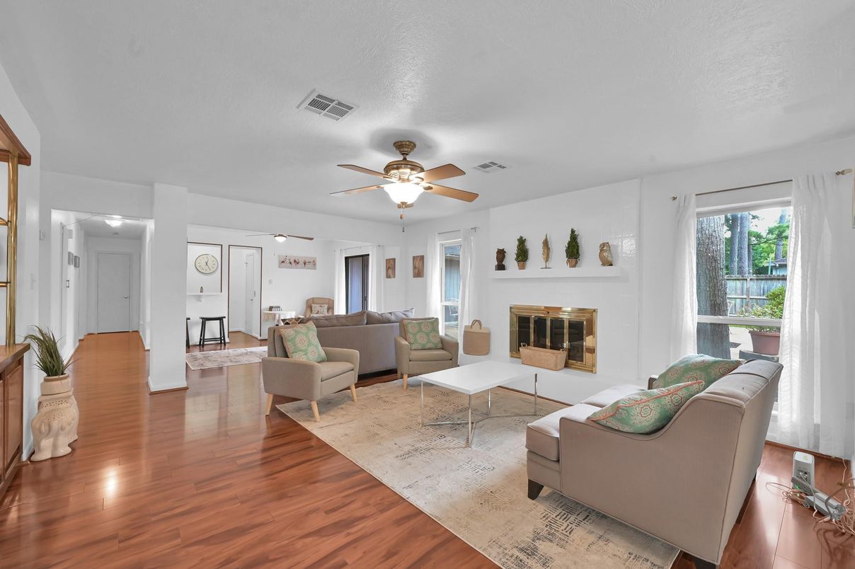 Fireplace, Interior, Living room, Wood Texture Flooring