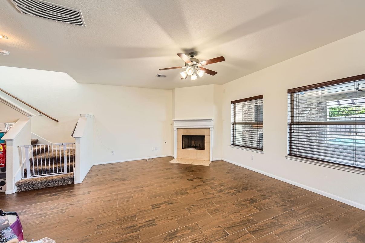 Empty room, Fireplace, Interior, Wood Texture Flooring