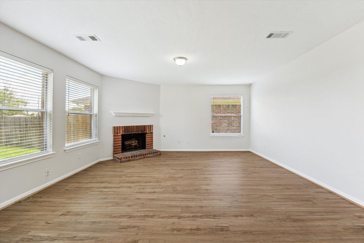 Empty room, Fireplace, Interior, Wood Texture Flooring