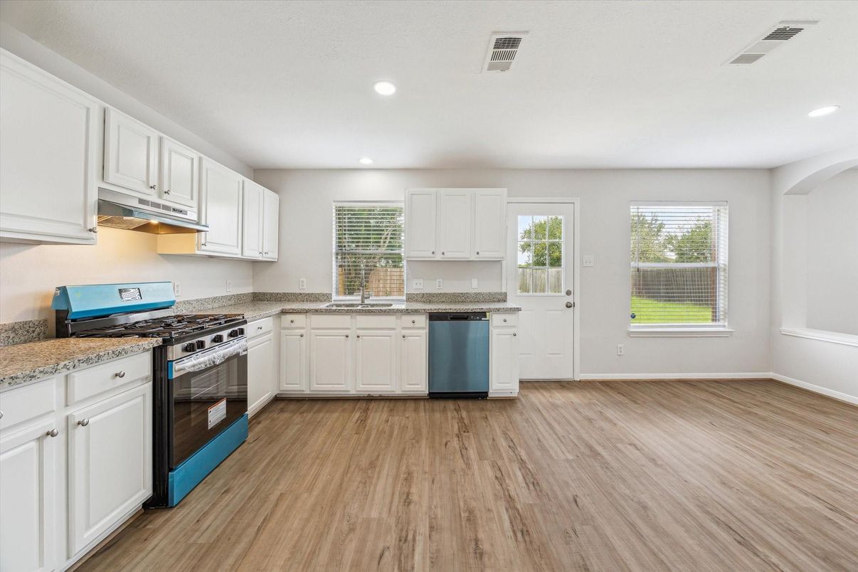 Interior, Kitchen, Recessed Lighting, Wood Texture Flooring