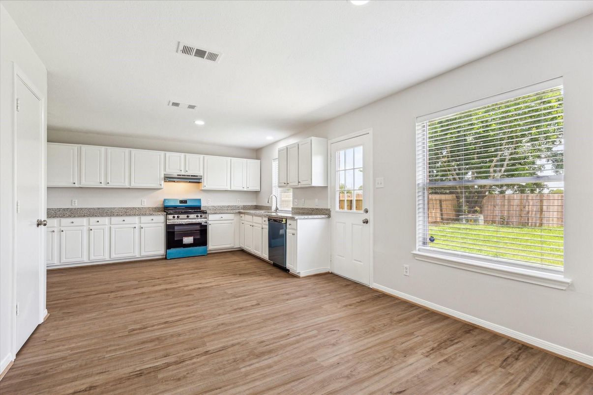 Interior, Kitchen, Recessed Lighting, Wood Texture Flooring