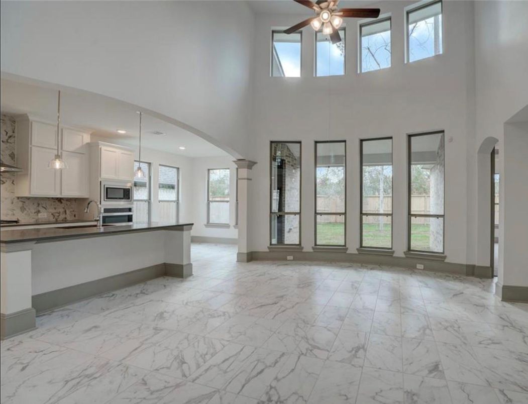 Interior, Kitchen, Marble, Pendant Lights, Recessed Lighting, Stainless Steel Appliances