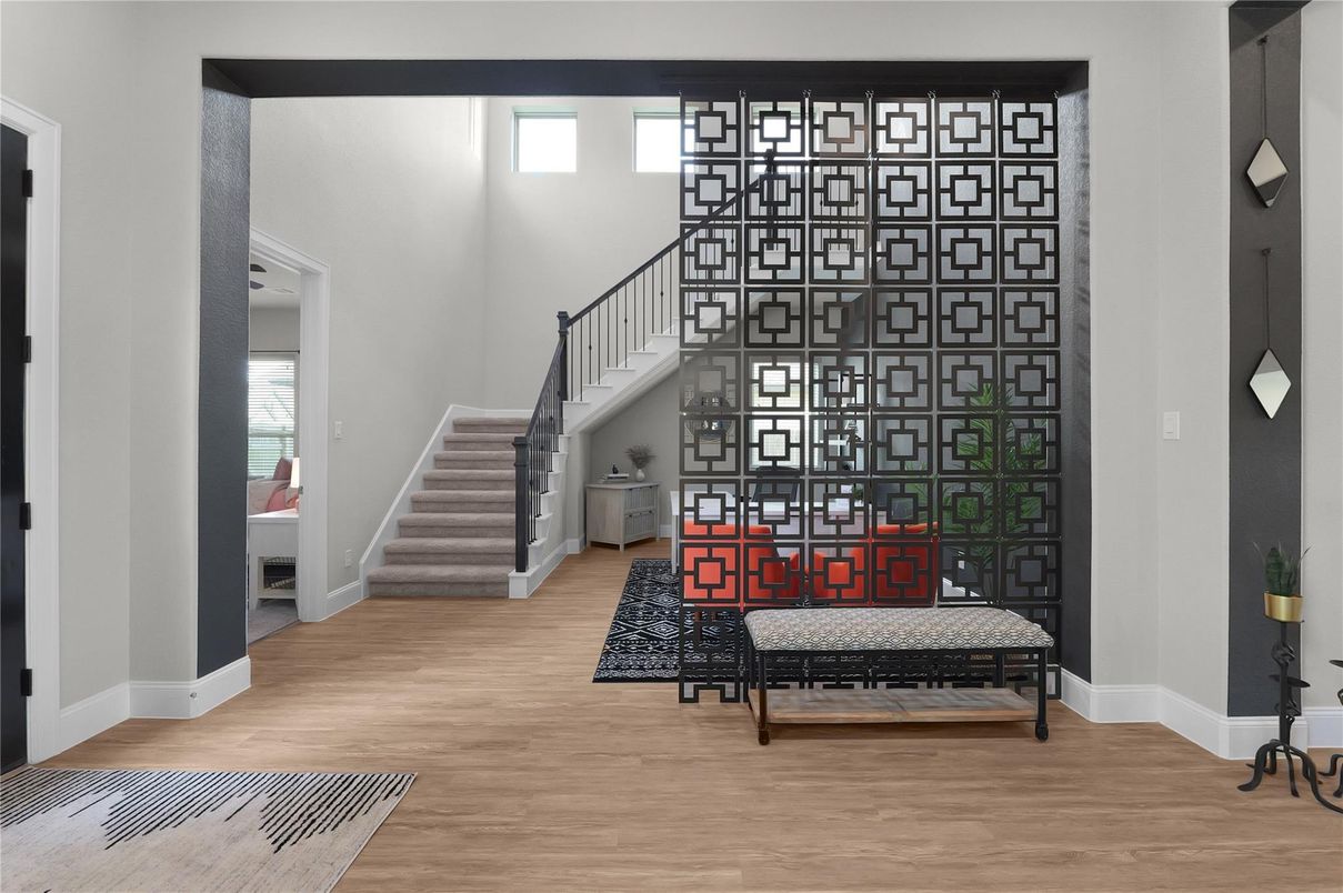 Interior, Pendant Lights, Wood Texture Flooring