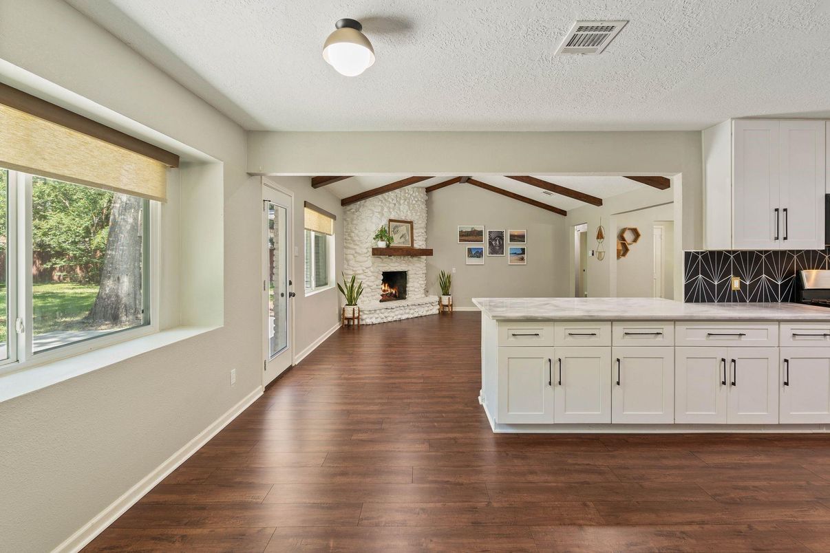 Fireplace, Interior, Wooden Beams, Wood Texture Flooring