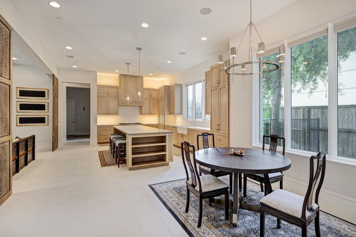 Dining room, Interior, Kitchen, Pendant Lights, Recessed Lighting