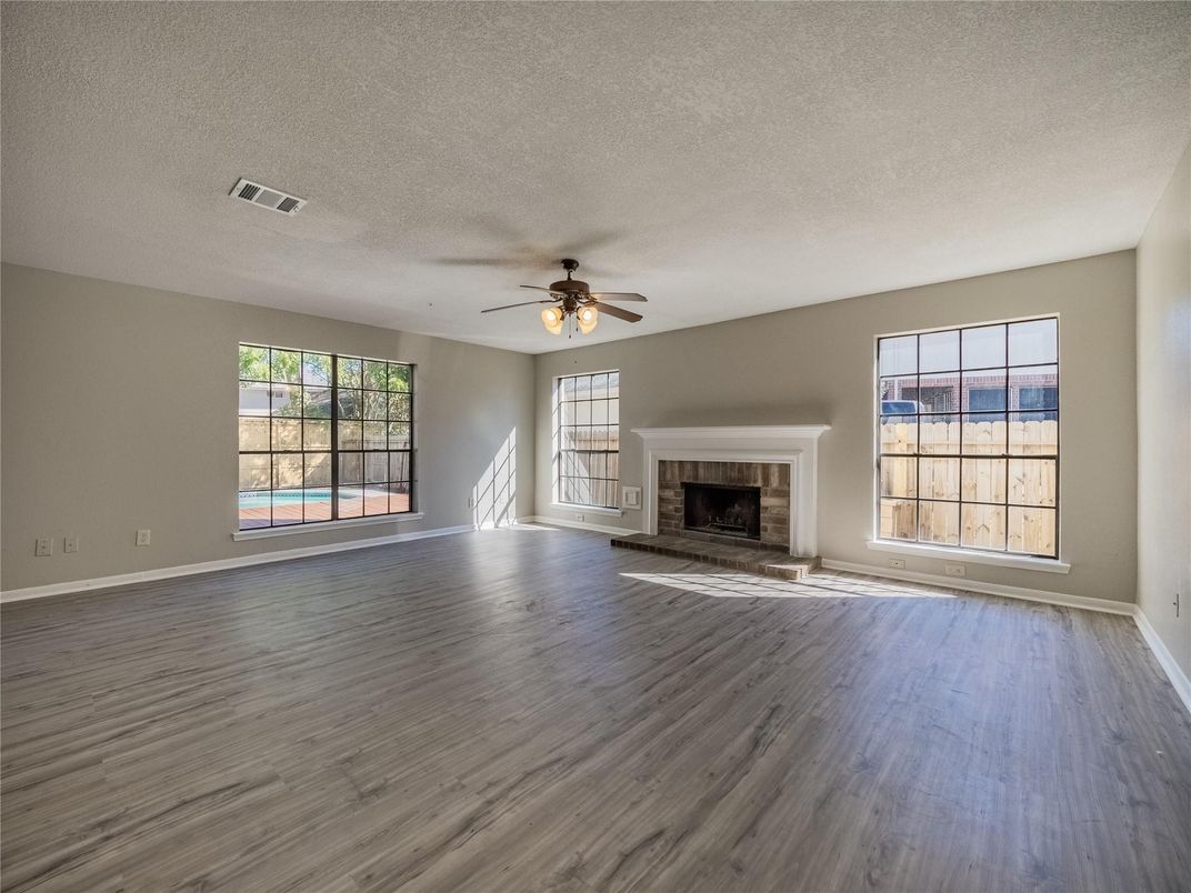 Empty room, Fireplace, Interior, Wood Texture Flooring