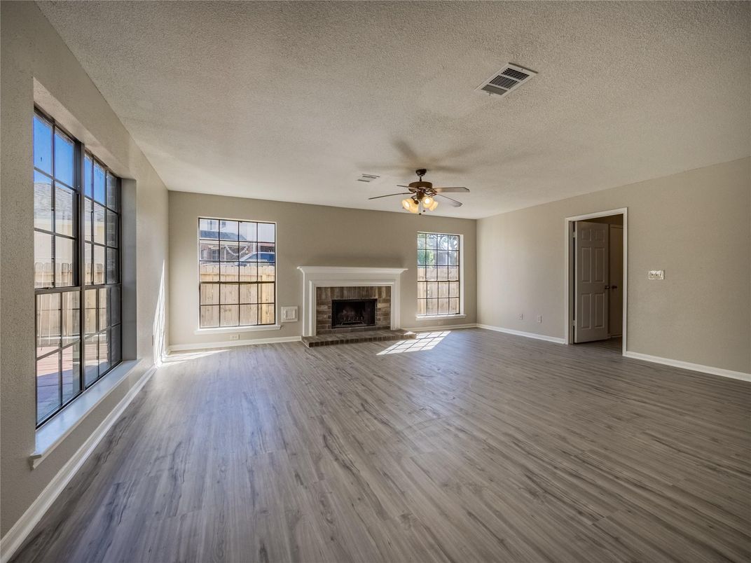 Empty room, Fireplace, Interior, Wood Texture Flooring