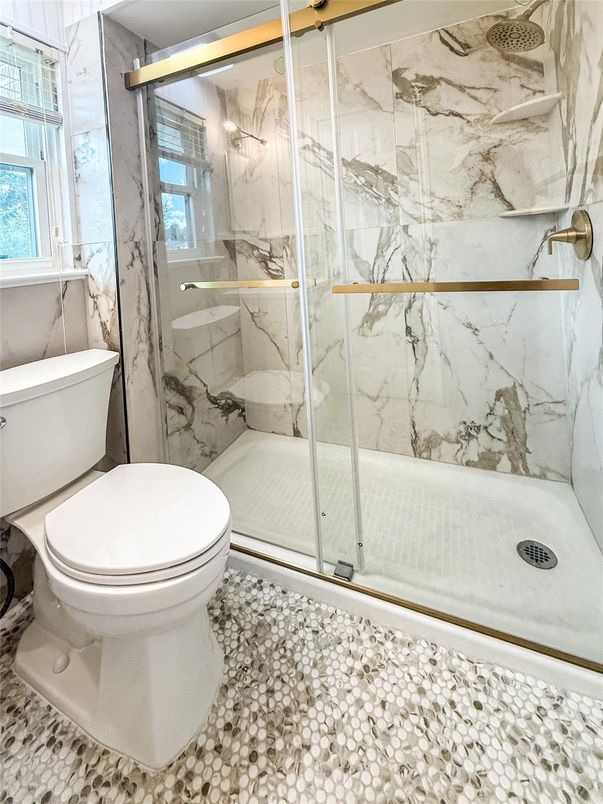 Bathroom, Glass Shower, Interior, Marble Walls