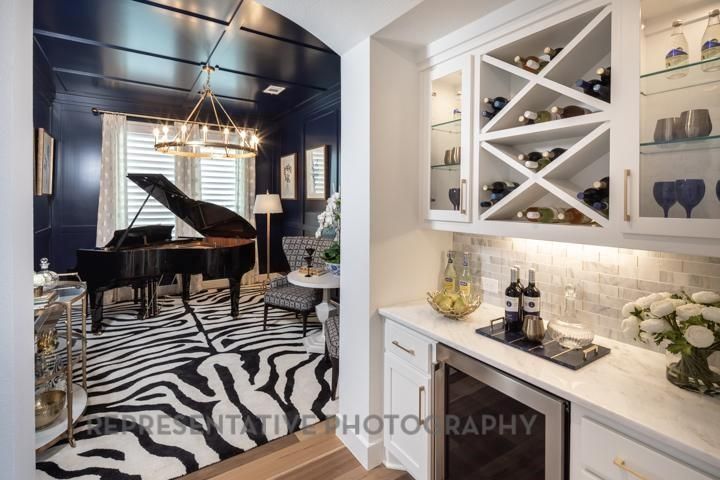 Chandelier, Interior, Pendant Lights, Piano, Wood Texture Flooring