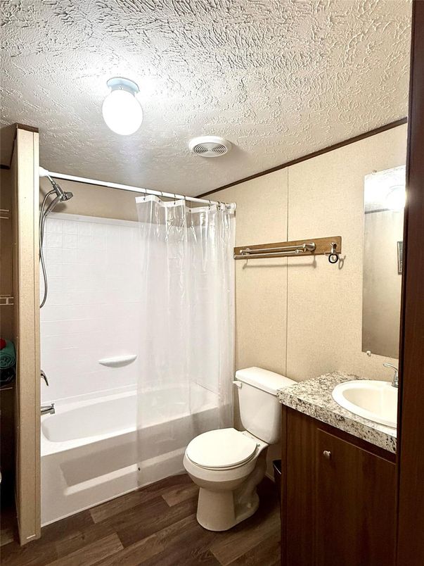 Bathroom, Glass Shower, Interior, Wood Texture Flooring