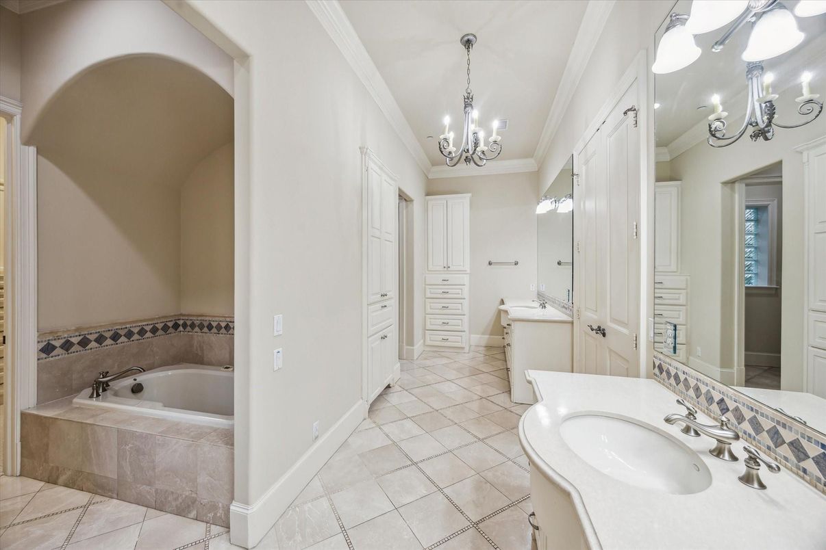 Bathroom, Chandelier, Dual Sink Vanities, Interior