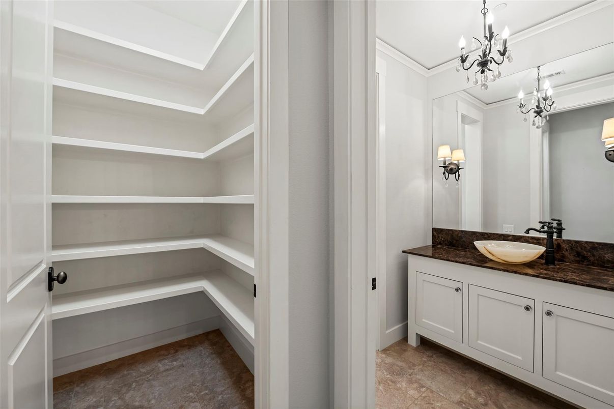 Bathroom, Chandelier, Interior, Walk-in Closets
