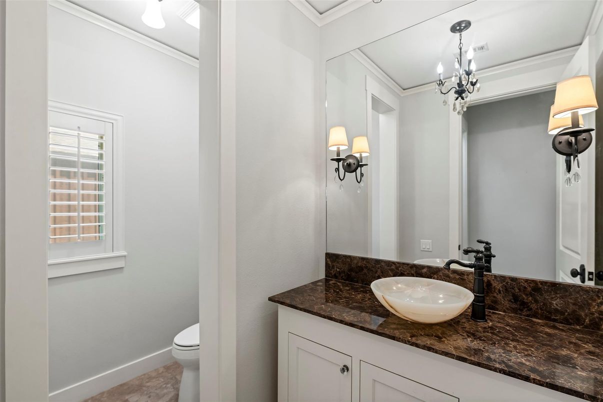 Bathroom, Chandelier, Interior