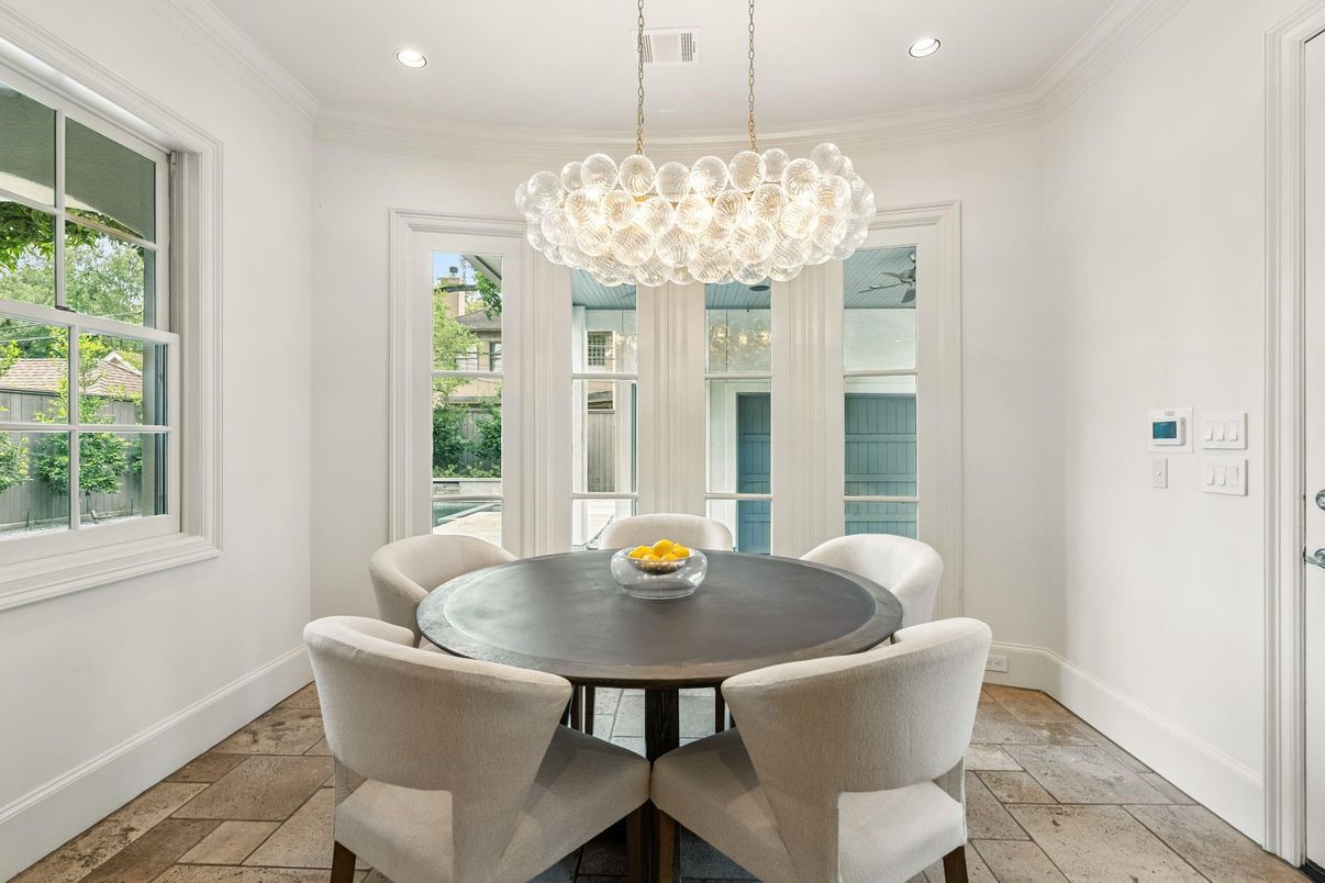 Chandelier, Dining room, Interior, Recessed Lighting