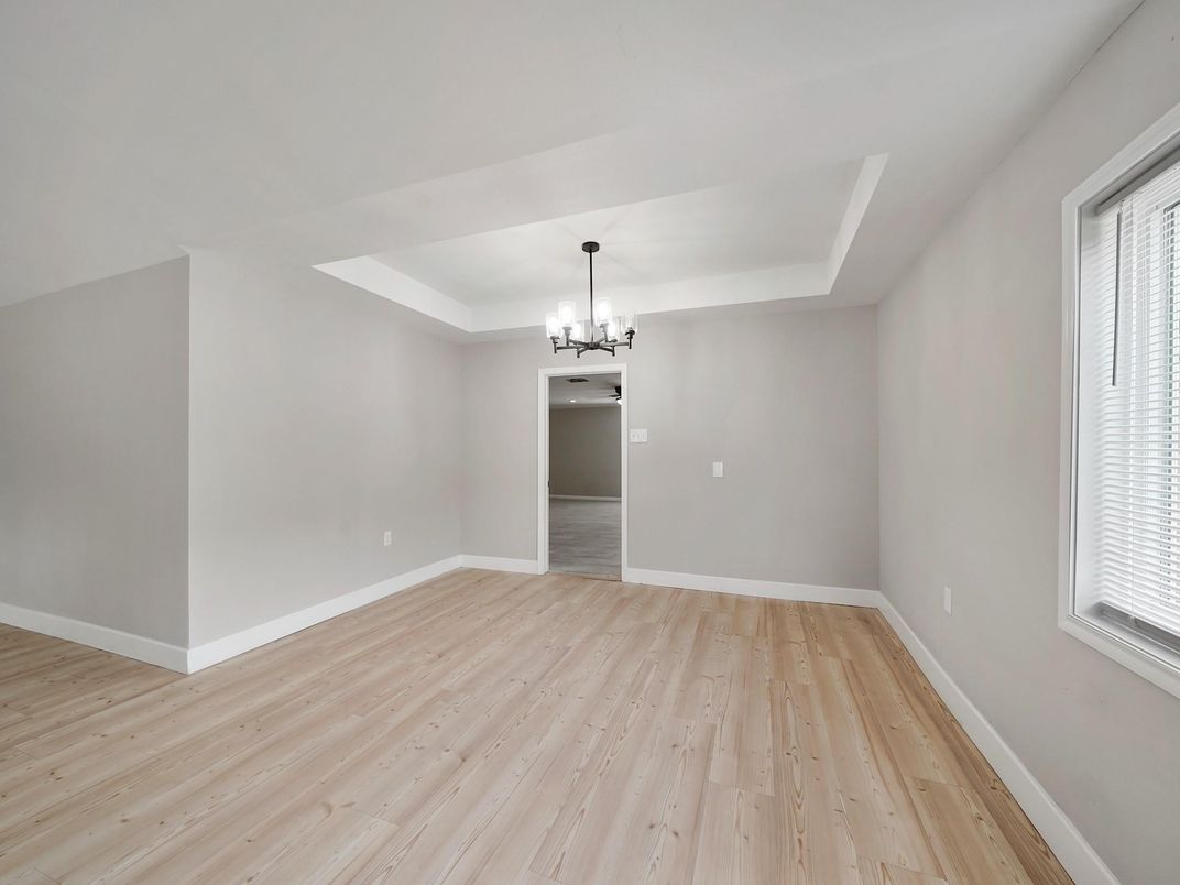 Chandelier, Empty room, Interior, Wood Texture Flooring