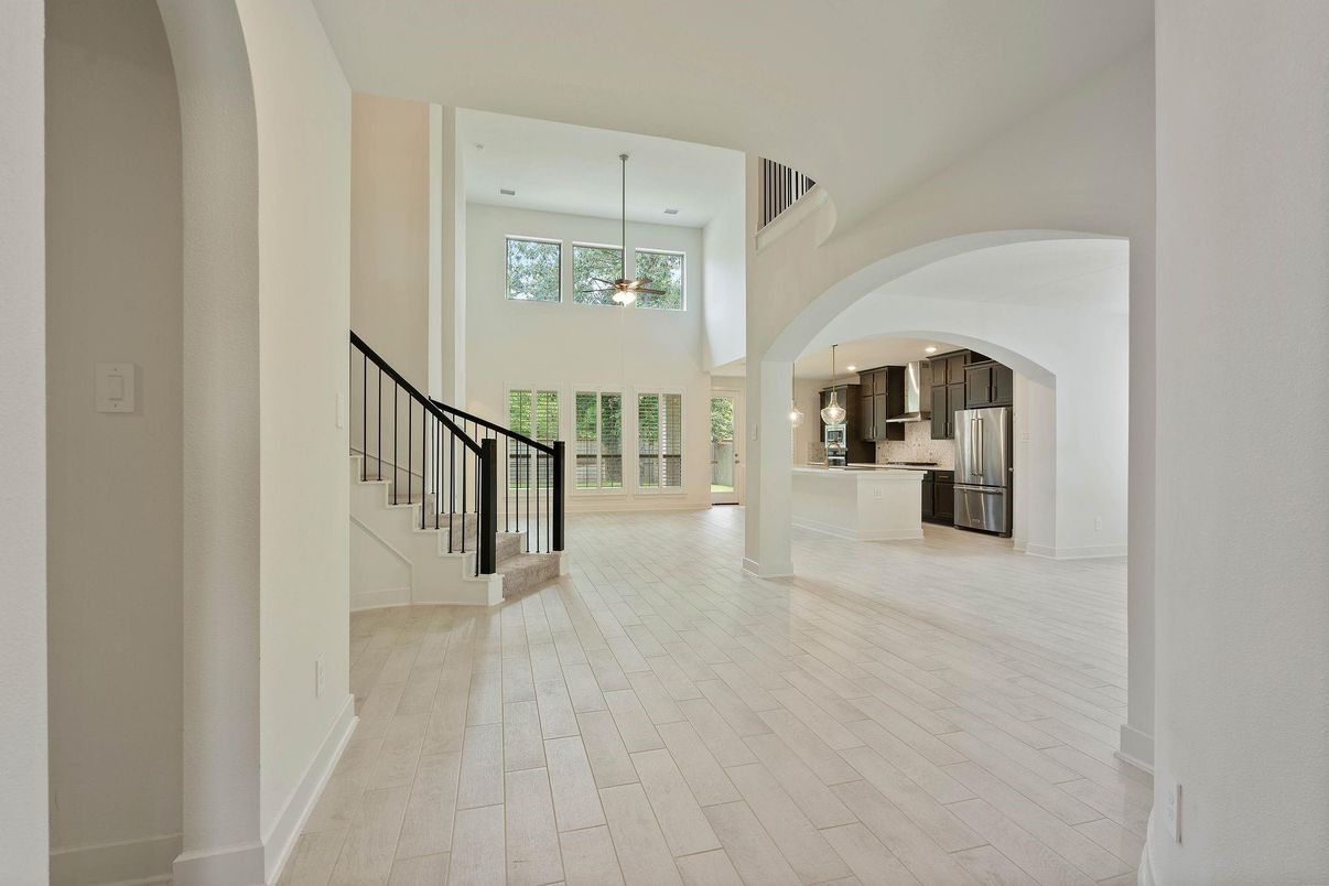 Interior, Kitchen, Pendant Lights, Stainless Steel Appliances, Wood Texture Flooring
