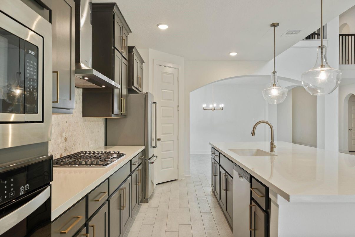Interior, Kitchen, Pendant Lights, Recessed Lighting, Stainless Steel Appliances