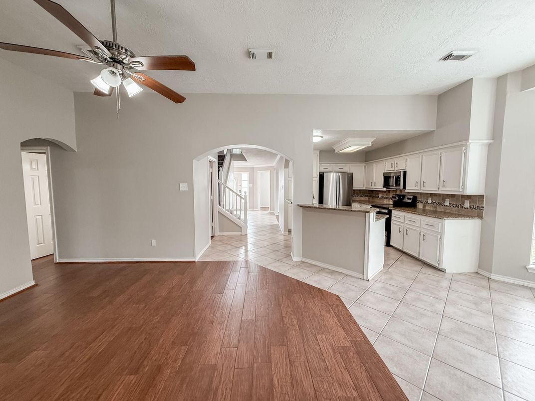 Interior, Kitchen, Stainless Steel Appliances, Wood Texture Flooring