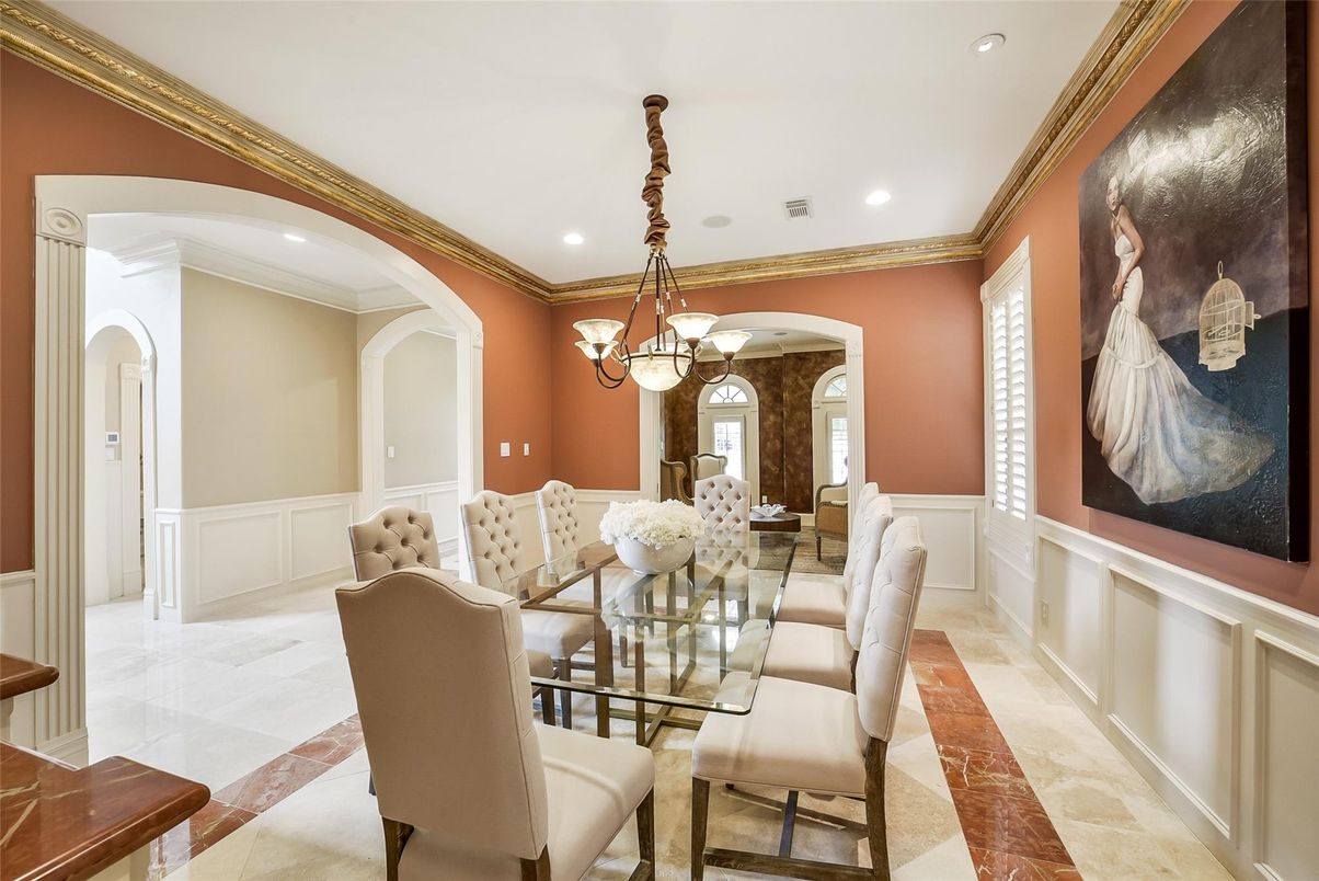 Chandelier, Dining room, Interior, Recessed Lighting