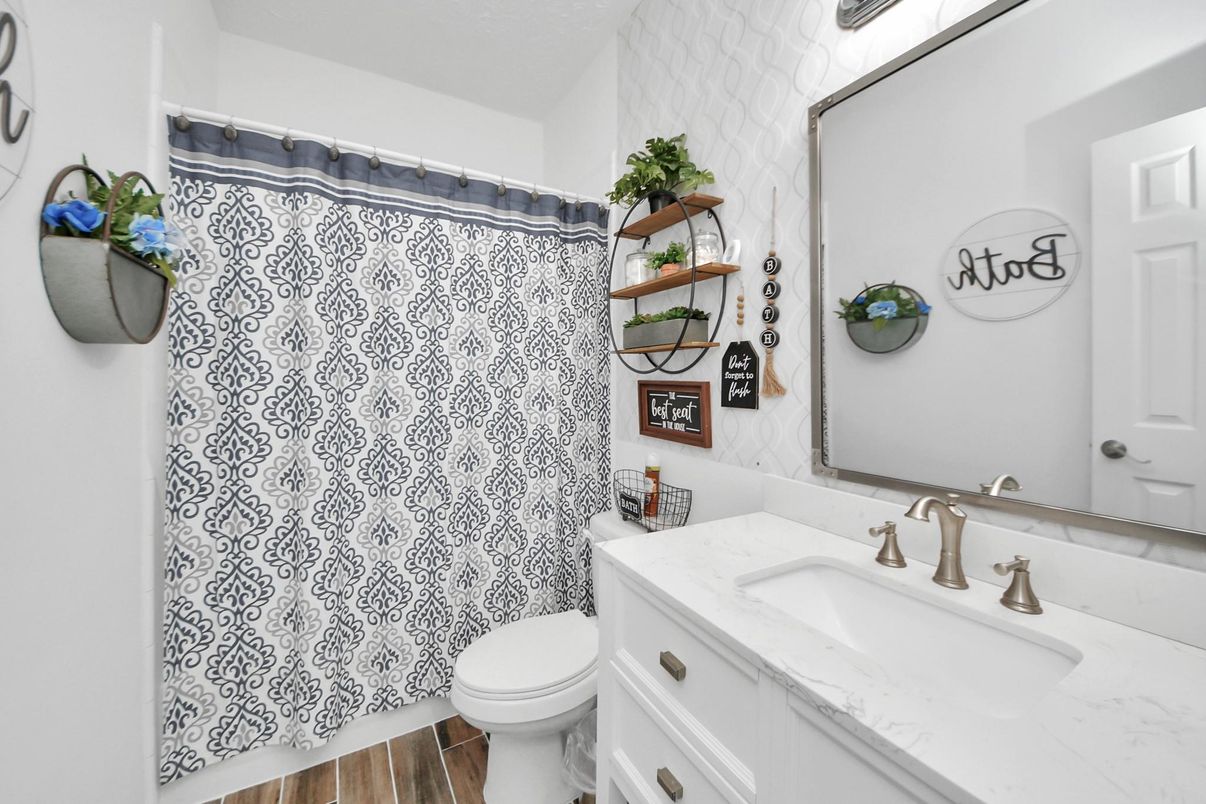 Bathroom, Interior, Wood Texture Flooring
