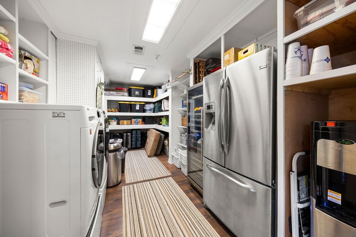 Interior, Kitchen, Washer, Wood Texture Flooring