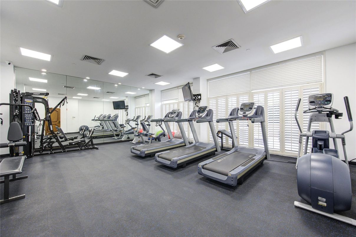 Fitness Equipment, Gym, Interior, Recessed Lighting