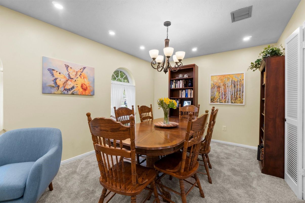 Chandelier, Dining room, Interior, Recessed Lighting