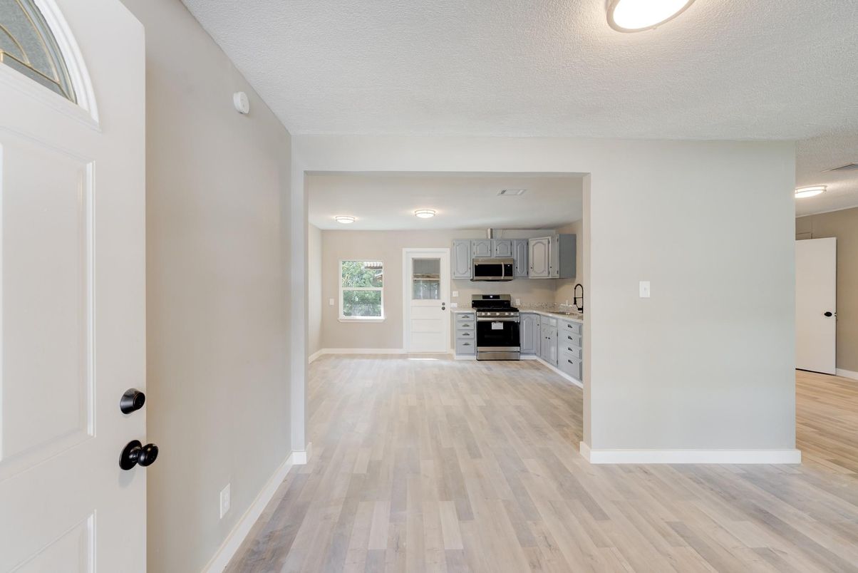 Interior, Kitchen, Stainless Steel Appliances, Wood Texture Flooring
